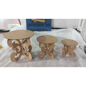 Kit Mesa Provençal MDF cru – 3 Bandejas com Borboletas... - Artesanato e Personalizados