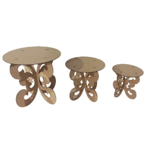 Kit Mesa Provençal MDF cru – 3 Bandejas com Borboletas...