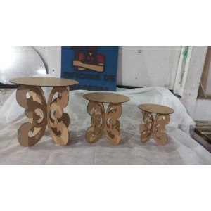 Kit Mesa Provençal MDF cru – 3 Bandejas com Borboletas... - Artesanato e Personalizados