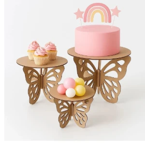 Kit Mesa Provençal MDF cru – 3 Bandejas com Borboletas... - Artesanato e Personalizados
