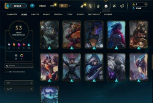 Bronze 4 com 95 Champs e 53 Skins - League of Legends LOL