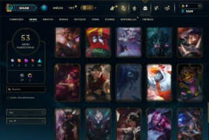 Bronze 4 com 95 Champs e 53 Skins - League of Legends LOL