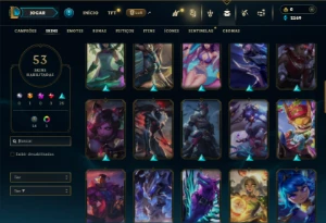 Bronze 4 com 95 Champs e 53 Skins - League of Legends LOL