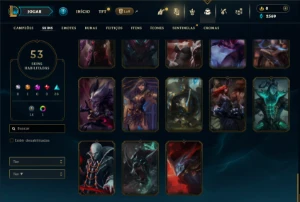 Bronze 4 com 95 Champs e 53 Skins - League of Legends LOL