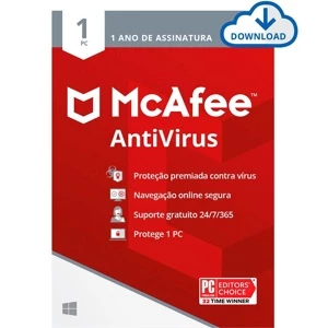 McAfee Antivírus - Proteção para 1 Dispositivo sem vpn - Softwares and Licenses