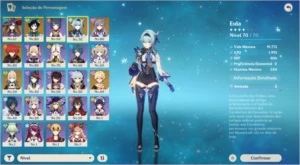 GENSHIN IMPACT: AR50 COM 6 PERSONAGEM 5 ESTRELAS