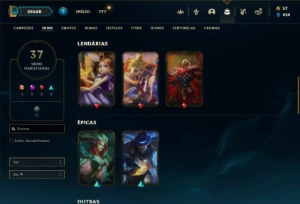 Conta Unranked com 80 Champs e 37 Skins + Kayle Juiza (rara) - League of Legends LOL