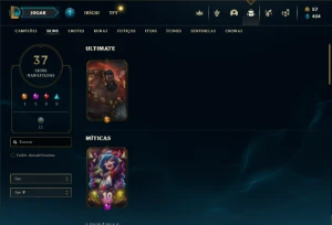 Conta Unranked com 80 Champs e 37 Skins + Kayle Juiza (rara) - League of Legends LOL