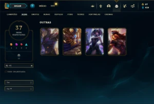 Conta Unranked com 80 Champs e 37 Skins + Kayle Juiza (rara) - League of Legends LOL