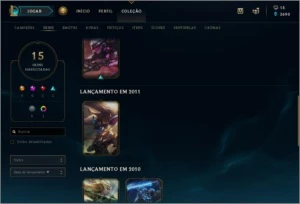 Conta Lol Level 44 // 15 skin // prata 1 // 41 champ - League of Legends