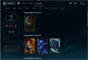 Conta Lol Level 44 // 15 skin // prata 1 // 41 champ - League of Legends