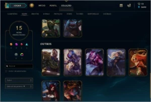Conta Lol Level 44 // 15 skin // prata 1 // 41 champ - League of Legends