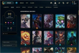 conta lvl 334 Gold 3 com 92 skins - League of Legends LOL