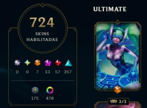 Conta lol, com 724 skins incluindo super raras - League of Legends