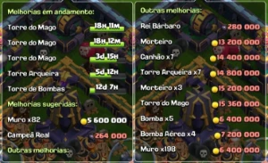 Conta CV15 + Muitas skins - Clash of Clans