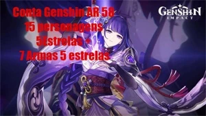 Conta Genshin Impact End Game AR 59 Vários 5 Estrelas!