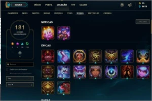 CONTA 83 SKINS, OURO TEMP PASSADA - League of Legends LOL