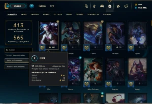 Platina 3 com 150 Champs e 155 Skins ( MAIN ADC ) Nivel 560 - League of Legends LOL
