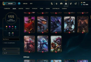 Platina 3 com 150 Champs e 155 Skins ( MAIN ADC ) Nivel 560 - League of Legends LOL