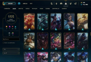 Platina 3 com 150 Champs e 155 Skins ( MAIN ADC ) Nivel 560 - League of Legends LOL