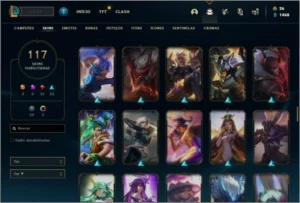 Conta bronze 1 com 80 Champs e 117 Skins - League of Legends LOL