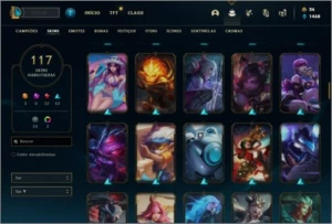 Conta bronze 1 com 80 Champs e 117 Skins - League of Legends LOL
