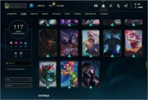 Conta bronze 1 com 80 Champs e 117 Skins - League of Legends LOL