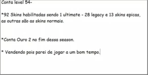 Conta League of Legends LOL
