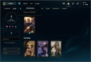 Conta ouro 4 baratinha com 4 skins e 25 champs - League of Legends LOL