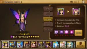 Reroll Summoners War lvl10 com Fairy King Dark - Nyx