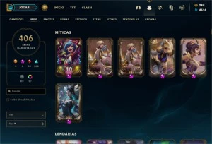 Conta de lol com 406 skins - League of Legends