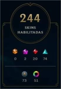Conta League of Legends, nível 230+ com 220+ skins. LOL