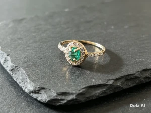 Anel de luxo com esmeralda extra. - Artesanato e Personalizados