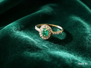 Anel de luxo com esmeralda extra. - Artesanato e Personalizados