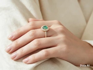 Anel de luxo com esmeralda extra. - Artesanato e Personalizados