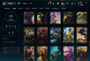 Diamante 3 com 140 Champs e 93 Skins + 4 Vitoriosas - League of Legends LOL