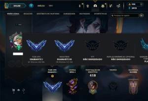 Diamante 3 com 140 Champs e 93 Skins + 4 Vitoriosas - League of Legends LOL