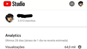 Canal no YouTube, 3.500 inscritos - Redes Sociais