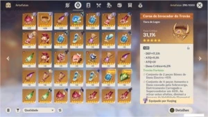 CONTA AR45 COM VENTI+KEQING+JEAN+ ARMA 5* - Genshin Impact