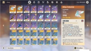 CONTA AR45 COM VENTI+KEQING+JEAN+ ARMA 5* - Genshin Impact