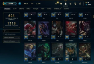 Conta Unranked com TODOS os champs e 160 Skins + 900k yasuo - League of Legends LOL