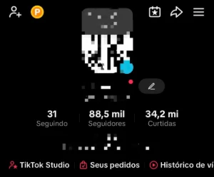 Conta TikTok 88K Seguidores • 34M Likes • Monetizada - Redes Sociais