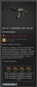 AK-47 | Rebelde das Terras Devastadas Linda - Counter Strike CS