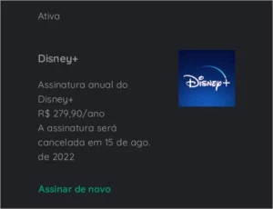 Conta anual Disney plus válida até 15 de agosto de 2022 por - Assinaturas e Premium