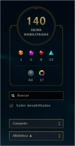 Conta Platina 3, 140 skins - League of Legends LOL