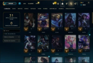 Prata 2 com 50 Champs e 42 Skins ( Mais de 30 Jogos ) - League of Legends LOL