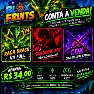 Conta blox fruits com raça draco - Roblox