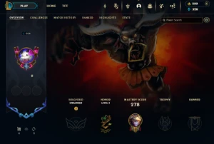 Conta Com Alistar Negro (Black Alistar) Skin Mais Rara - League of Legends LOL