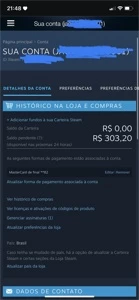Conta Steam com 300 reais na carteira