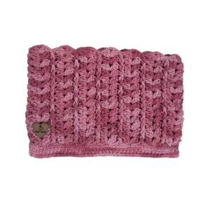 Necessaire de crochê rosa - 24x16x1cm - Artesanato e Personalizados